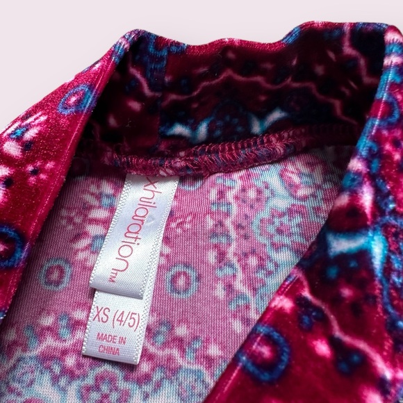 Set Of Two Vintage Toddler Velvet Dresses With Paisley Lace Ribbon Detail Size 5 - Picture 4 of 16